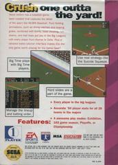 MLBPA Baseball - Back | MLBPA Baseball Sega Game Gear