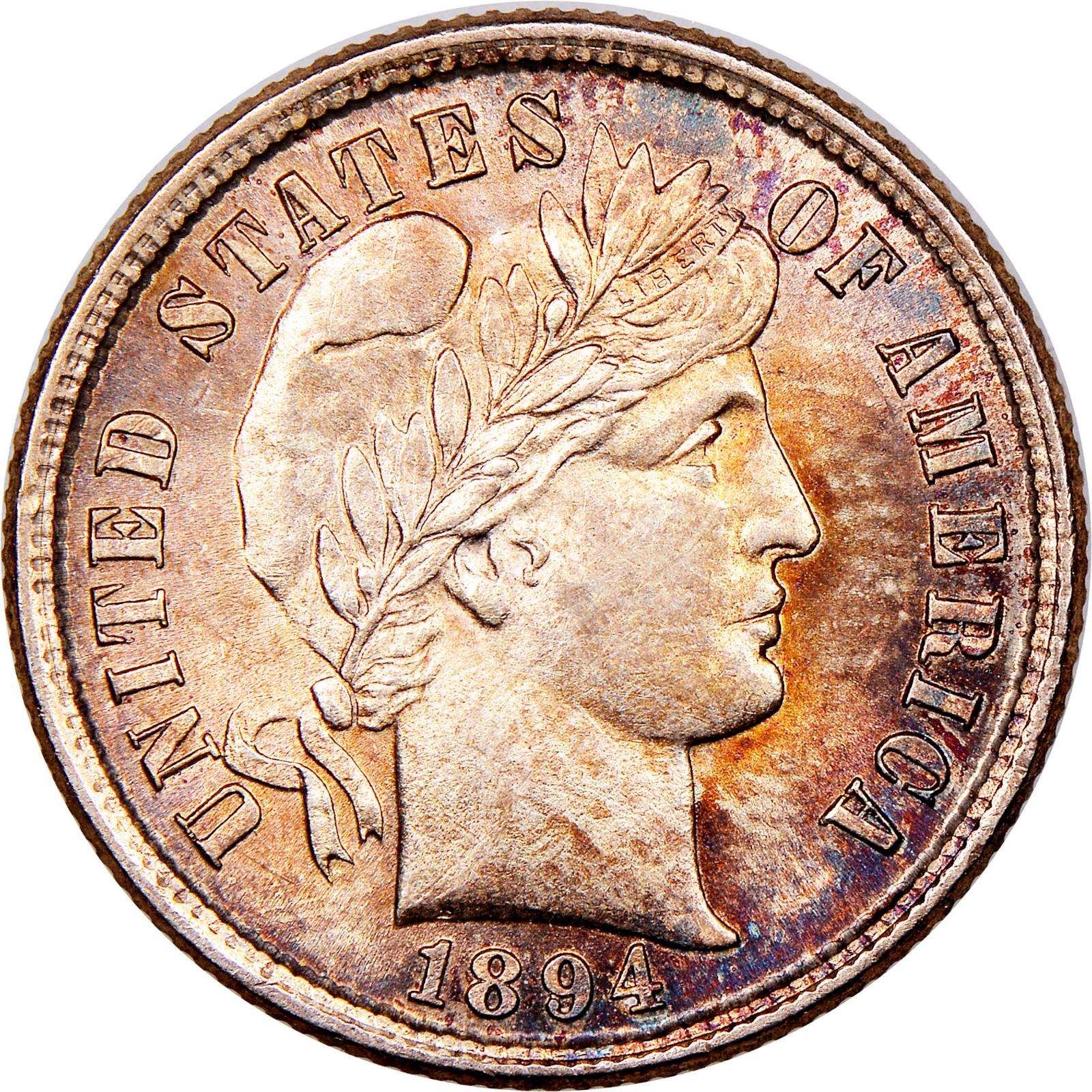 1894 Coins Barber Dime