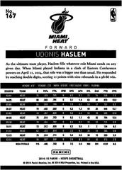 Back Of Card | Udonis Haslem Basketball Cards 2014 Panini Hoops