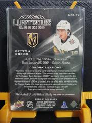 Back Of Card | Peyton Krebs Hockey Cards 2021 SPx 2020-21 Update UD Black Lustrous Rookie Auto Patch