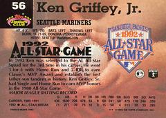 Card Back | Ken Griffey Jr. Baseball Cards 1993 Stadium Club Murphy