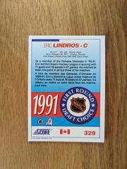 Back Of Card | Eric Lindros [Bilingual] Hockey Cards 1991 Score Canadian