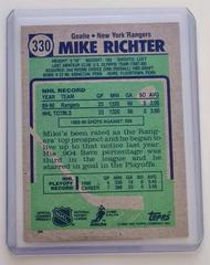 Backside | Mike Richter Hockey Cards 1990 Topps
