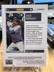REAR | Julio Rodriguez Baseball Cards 2022 Panini Chronicles Luminance