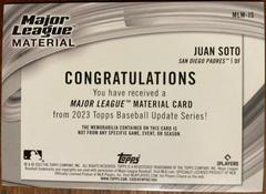 Back | Juan Soto Baseball Cards 2023 Topps Update Major League Material