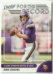 Kirk Cousins #4 Football Cards 2023 Panini Prestige For the Record Prices
