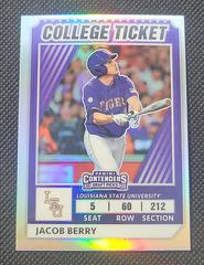 Jacob Berry [Holo] #7 Baseball Cards 2022 Panini Elite Extra Edition College Tickets Optic Prices