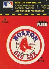 Boston Red Sox #NNA Baseball Cards 1982 Fleer Team Logo Stickers Prices
