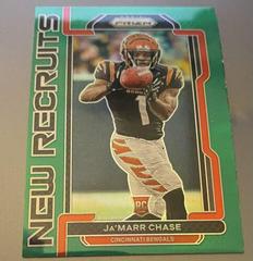 Ja'Marr Chase [Green Prizm] #NR-7 Football Cards 2021 Panini Prizm New Recruits Prices