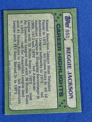 Back | Reggie Jackson Baseball Cards 1982 Topps