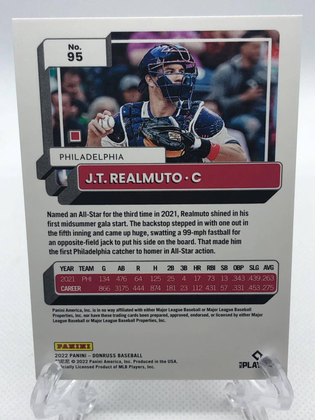 J. T. Realmuto 95 Prices | 2022 Panini Donruss | Baseball Cards