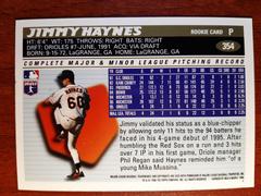 Back | Jimmy Haynes [Team Topps] Baseball Cards 1996 Topps