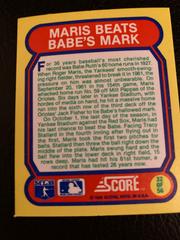 Maris Beats Babe’s Mark Baseball Cards 1988 Score Magic Motion Great Moments in Baseball Prices