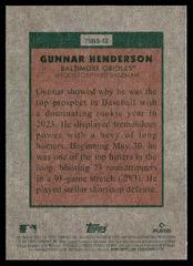 Back | Gunnar Henderson Baseball Cards 2024 Topps Heritage Baseball Sensation