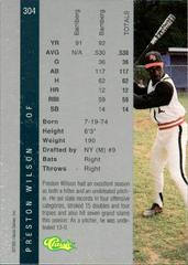 Back Of Card | Preston Wilson Baseball Cards 1992 Classic 4 Sport