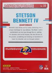 Back | Stetson Bennett IV Football Cards 2023 Panini Donruss The Rookies