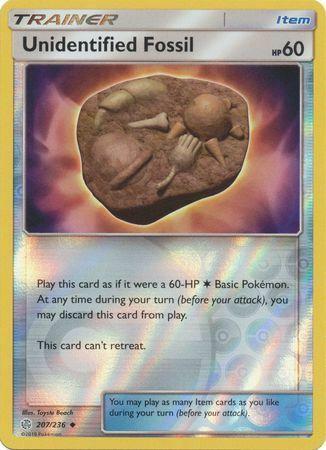 Unidentified Fossil [Reverse Holo] #207 Pokemon Cosmic Eclipse