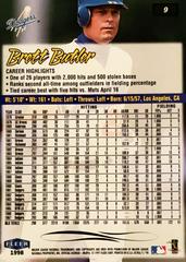 Rear | Brett Butler Baseball Cards 1998 Ultra
