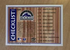 Back | Checklist [White Sox, Rockies] Baseball Cards 1995 Score