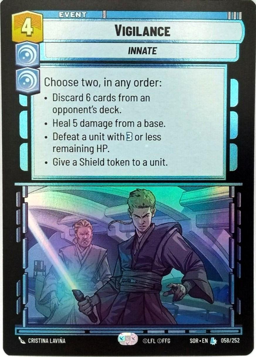 Vigilance [Foil Hyperspace] #58 Star Wars Unlimited: Spark of Rebellion