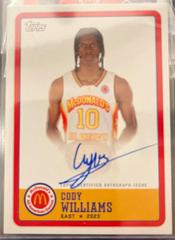 Cody Williams [Autograph] #PA-CW Basketball Cards 2023 Topps Chrome McDonald's All American Paper At Event Prices