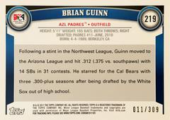 Rear | Brian Guinn [Blue] Baseball Cards 2011 Topps Pro Debut