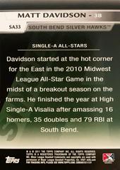 Rear | Matt Davidson Baseball Cards 2011 Topps Pro Debut Single A All Stars