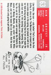 Card Back | Ken Griffey Jr. [Hand Cut] Baseball Cards 1989 Baseball Cards Magazine Repli
