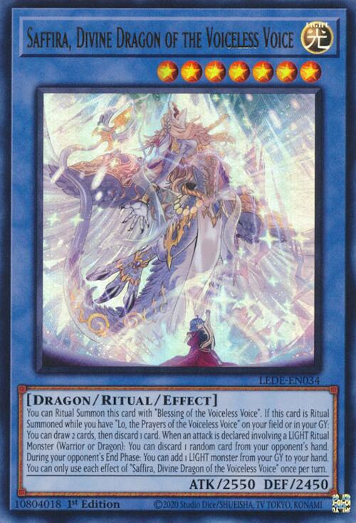 Saffira, Divine Dragon of the Voiceless Voice LEDE-EN034 YuGiOh Legacy of Destruction