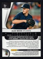 Back | Alex Wood [Prizm] Baseball Cards 2015 Panini Prizm