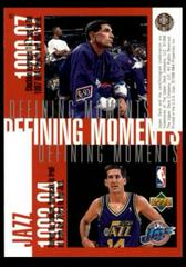 Back | Defining Moments Utah Jazz [John Stockton / Karl Malone / Jeff Hornacek] Basketball Cards 1997 Upper Deck