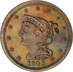 1843 [PROOF] Coins Braided Hair Half Cent Prices