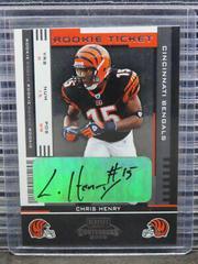 Chris Henry [Preview Ticket Autograph Green] Football Cards 2005 Playoff Contenders Prices