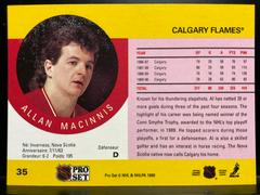 Back | Al MacInnis Hockey Cards 1990 Pro Set