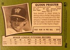 Rear | Quinn Priester Baseball Cards 2020 Topps Heritage Minor League