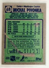 Backside | Michal Pivonka Hockey Cards 1990 Topps
