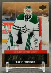 Jake Oettinger [Jersey] #DD-20 Hockey Cards 2021 Upper Deck Debut Dates Prices