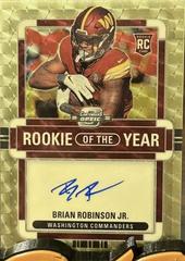 Brian Robinson Jr. [Rookie of the Year Autograph Gold Vinyl] #ROY-BR Football Cards 2022 Panini Contenders Optic Rookie of the Year Prices