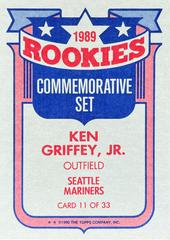 Card Back | Ken Griffey Jr. Baseball Cards 1990 Topps Glossy Rookies