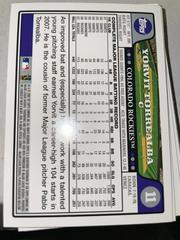 Back | Yorvit Torrealba Baseball Cards 2008 Topps