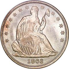 1863 [PROOF] Coins Seated Liberty Half Dollar Prices