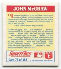 John McGraw #75 Baseball Cards 1989 Sportflics Mini the Unforgetables Prices