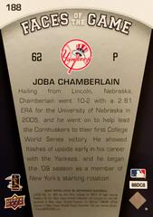 Rear | Jobs Chamberlain Baseball Cards 2009 SP Authentic
