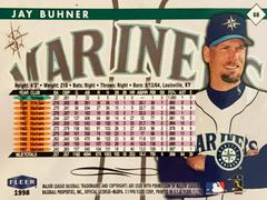Rear | Jay Buhner Baseball Cards 1998 Fleer Tradition