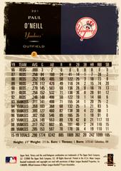 Rear | Paul O’Neill Baseball Cards 2000 Upper Deck Victory