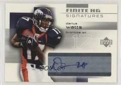 Darius Watts #FS-DW Football Cards 2004 Upper Deck Finite Signatures Prices