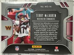 Back Of Card | Terry McLaurin Football Cards 2022 Panini Playbook Wide Open