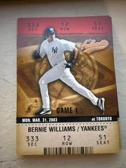 Bernie Williams #44 Baseball Cards 2003 Fleer Authentix Prices