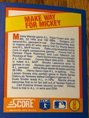 Make Way For Mickey #25 Baseball Cards 1989 Score Magic Motion Trivia A Year to Remember Prices
