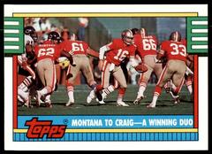 Joe Montana, Roger Craig #515 Football Cards 1990 Topps Prices